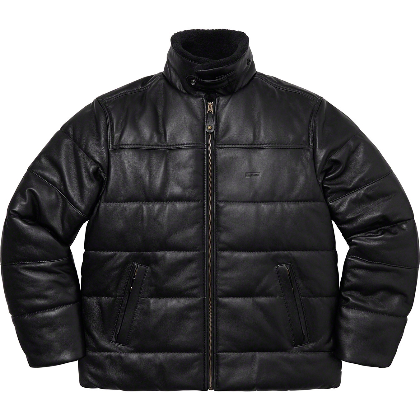Supreme®/Schott® Shearling Collar Leather Puffy Jacket view 7